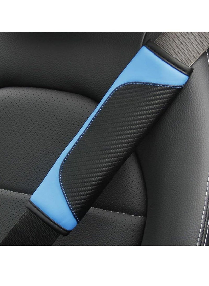 1-Pack Car Seat Belt Cover, Carbon Fiber Safety Seatbelt Shoulder Strap Covers, Breathable Leather Soft Harness Pad Protect Your Neck and Shoulder Compatible with Cars - Image 1